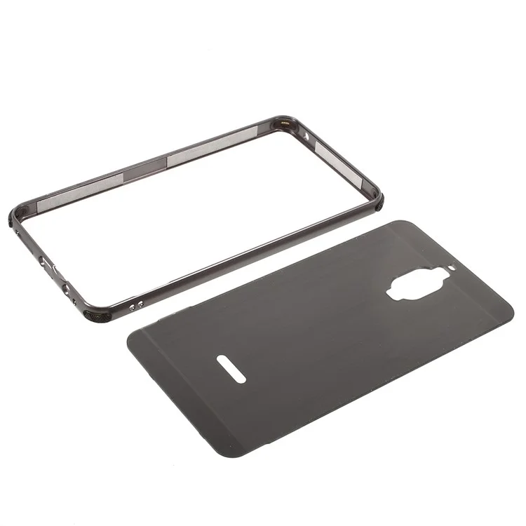 Aluminum Alloy Frame + Brushed PC Back Case for Huawei Mate 9 Pro / Porsche Design - Black