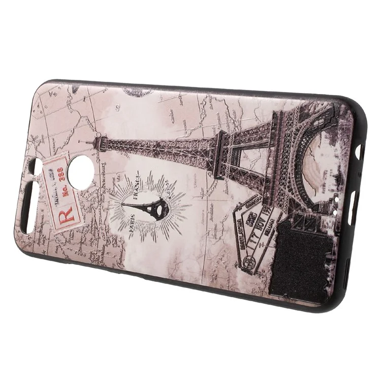 Pattern Printing Embossed TPU Shell Cover Case for Huawei Honor 8 Pro / Honor V9 - Eiffel Tower