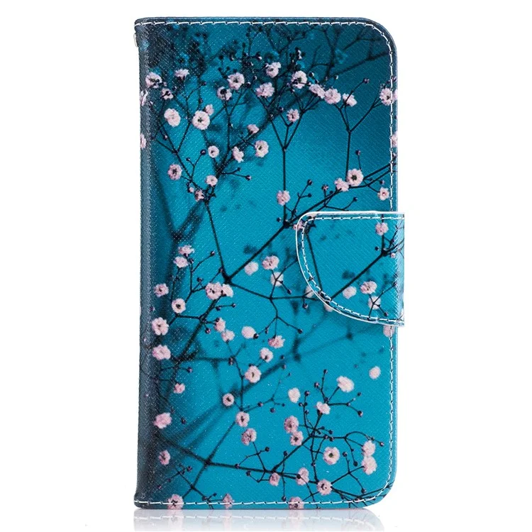 Pattern Printing Wallet Leather Stand Case for Huawei P10 Lite - Tree with Flowers