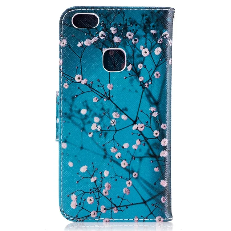 Pattern Printing Wallet Leather Stand Case for Huawei P10 Lite - Tree with Flowers