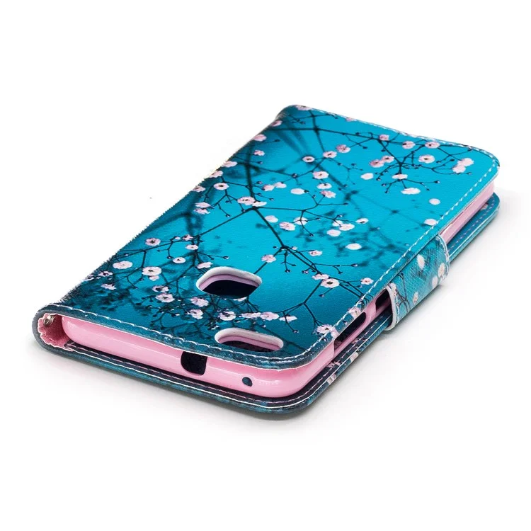 Pattern Printing Wallet Leather Stand Case for Huawei P10 Lite - Tree with Flowers