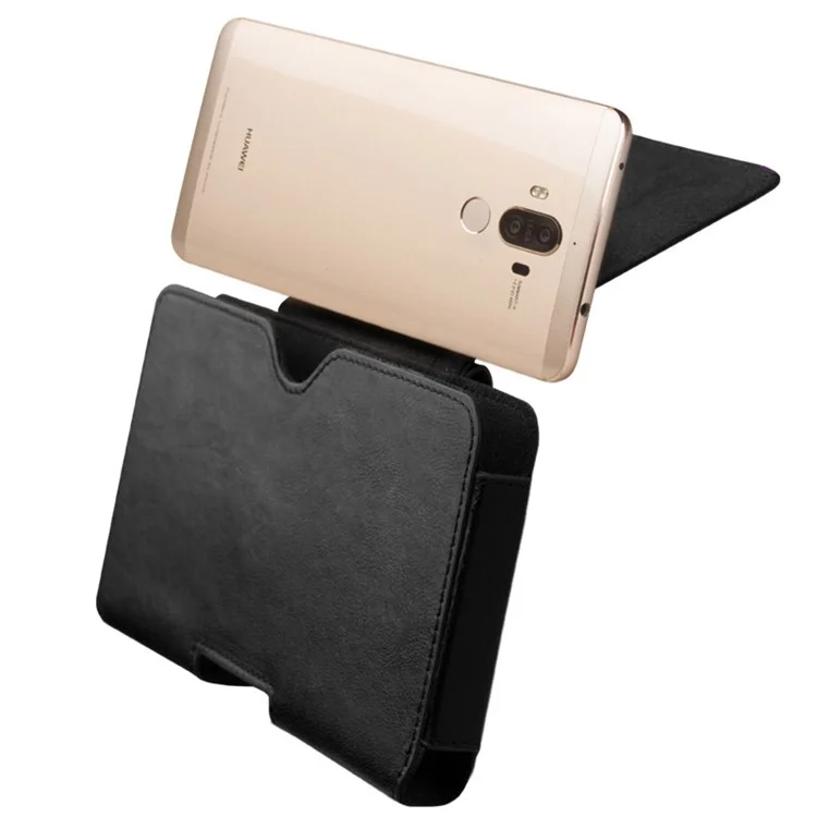 QIALINO Genuine Cowhide Leather Holster Case for Huawei Mate 9 Pro, Size: 16 x 9 x 1.4cm - Black
