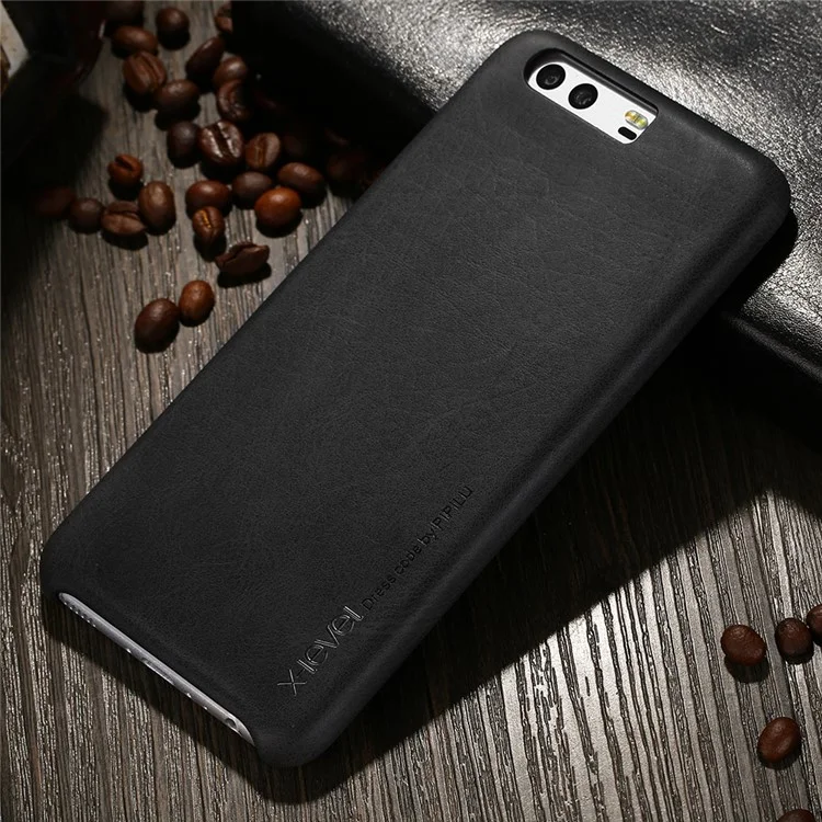 X-LEVEL Vintage Series Leather Coated Hard PC Case for Huawei P10 - Black