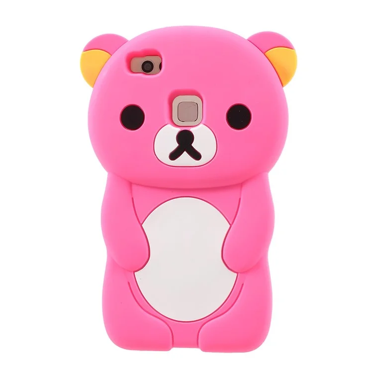 3D Rilakkuma Soft Silicone Phone Case for Huawei P9 Lite / G9 Lite - Rose