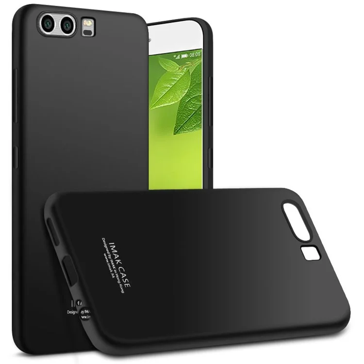 IMAK TPU Back Case with Anti-explosion Soft Screen Film for Huawei P10 - Metal Black