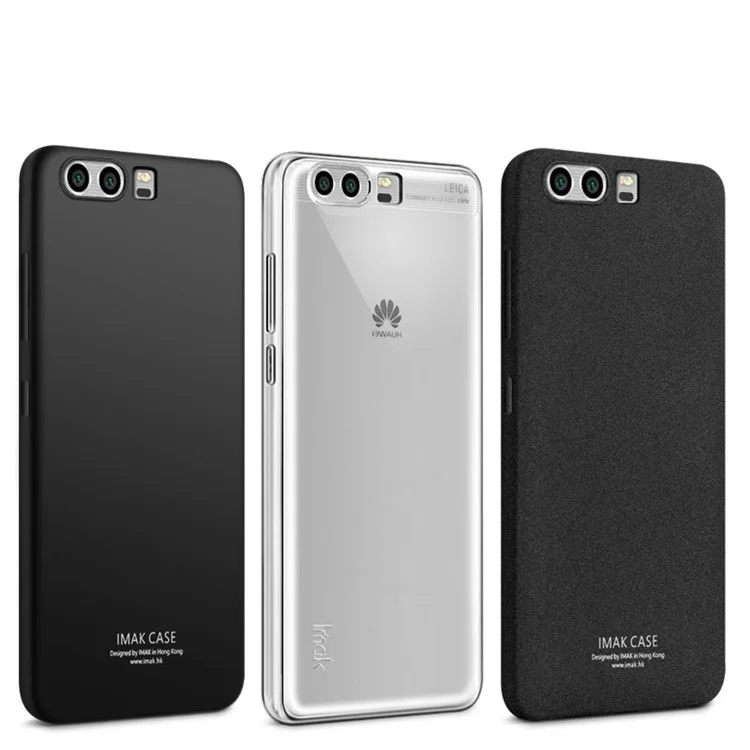 IMAK TPU Back Case with Anti-explosion Soft Screen Film for Huawei P10 - Metal Black
