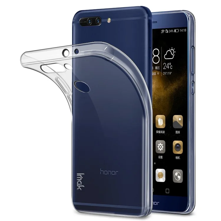 IMAK Stealth Clear TPU Soft Case with Screen Protector Film for Huawei Honor 8 Pro / Honor V9 - Transparent