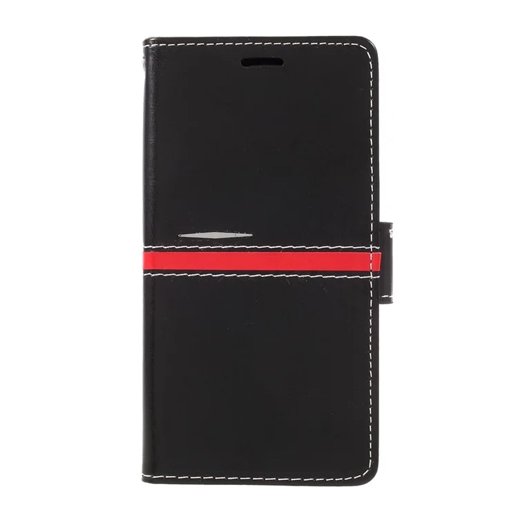 For Huawei P8 Lite (2017) / Honor 8 Lite Graceful Series Stitching Leather Wallet Phone Case - Black