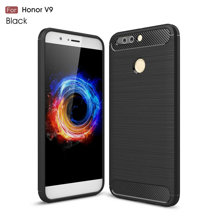 Carbon Fibre Brushed TPU Case for Huawei Honor 8 Pro / Honor V9 - Black