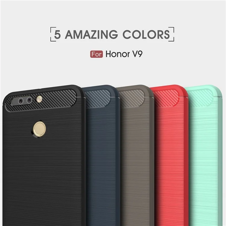 Carbon Fibre Brushed TPU Case for Huawei Honor 8 Pro / Honor V9 - Black