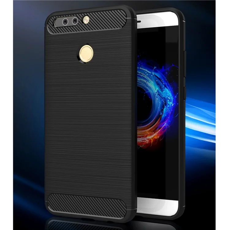 Carbon Fibre Brushed TPU Case for Huawei Honor 8 Pro / Honor V9 - Black