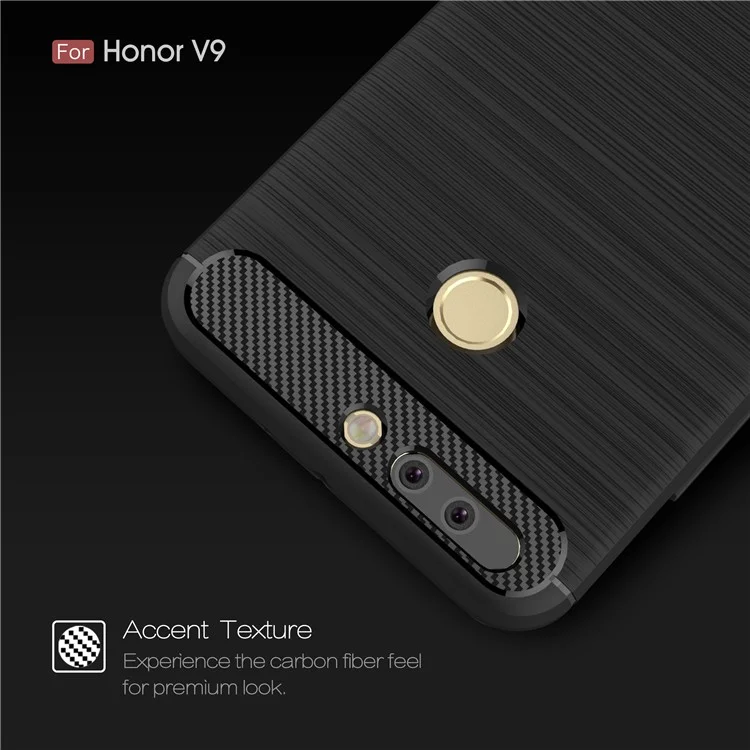 Carbon Fibre Brushed TPU Case for Huawei Honor 8 Pro / Honor V9 - Black