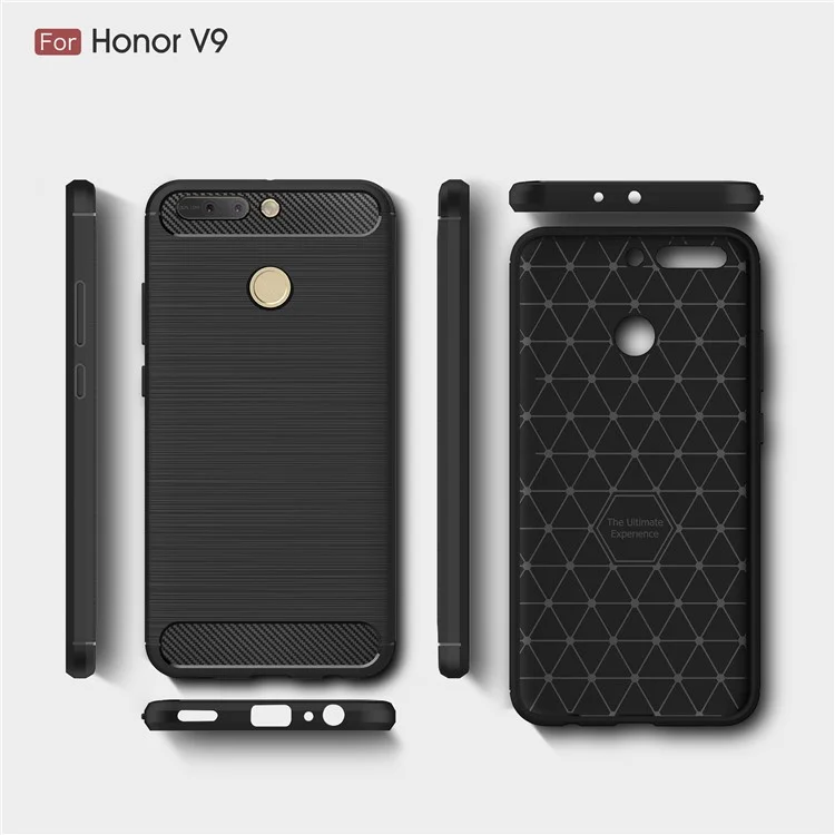 Carbon Fibre Brushed TPU Case for Huawei Honor 8 Pro / Honor V9 - Black
