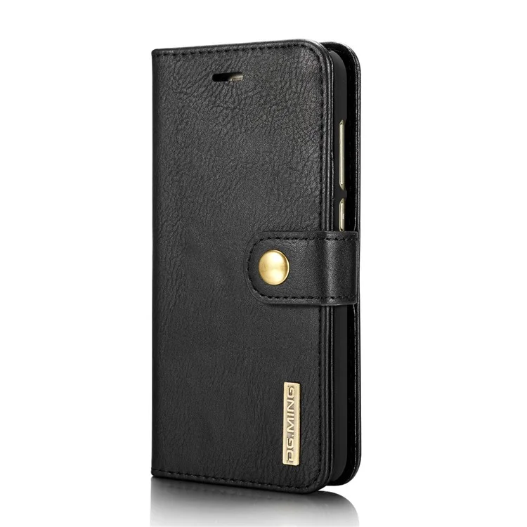 DG.MING Detachable 2 in 1 Split Leather Wallet Phone Case for Huawei P8 Lite (2017) / Honor 8 Lite - Black