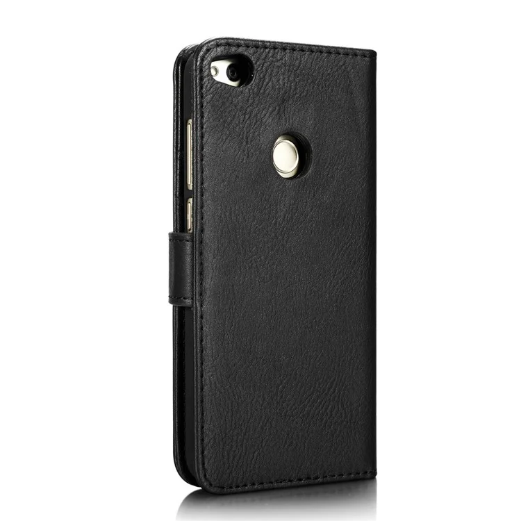 DG.MING Detachable 2 in 1 Split Leather Wallet Phone Case for Huawei P8 Lite (2017) / Honor 8 Lite - Black