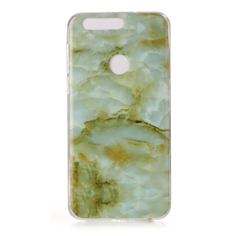 Marble Pattern IMD TPU Mobile Phone Case for Huawei Honor 8 - Light Green