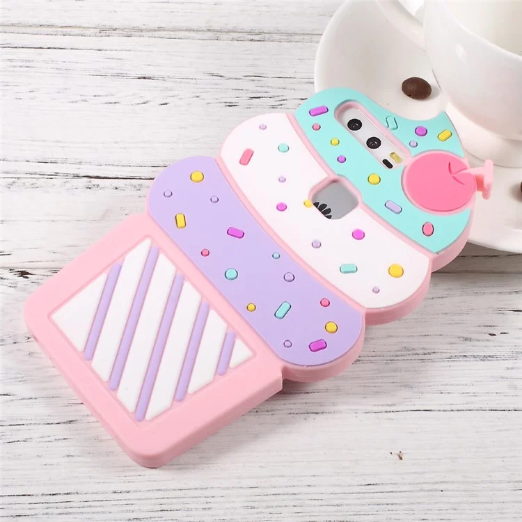 3D Cherry Ice Cream Soft Silicone Mobile Cover for Huawei P10 - Pink