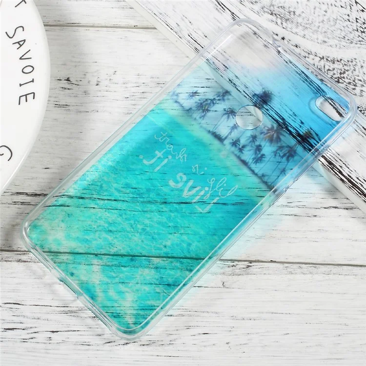 Pattern Printing Soft TPU Cell Phone Case for Huawei P8 Lite (2017) / Honor 8 Lite - Sea and Palm