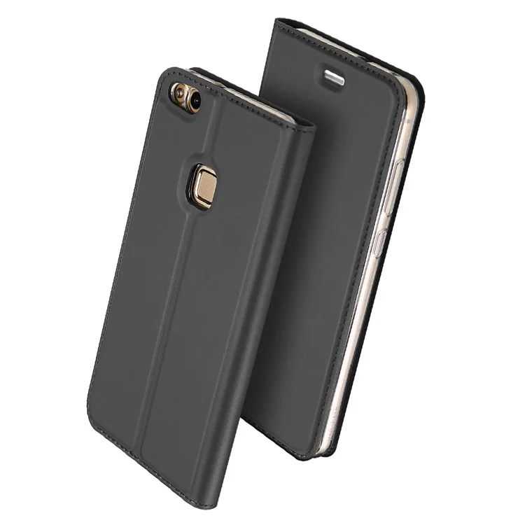 DUX DUCIS Skin Pro Series Leather Card Holder Case for Huawei P10 Lite - Grey