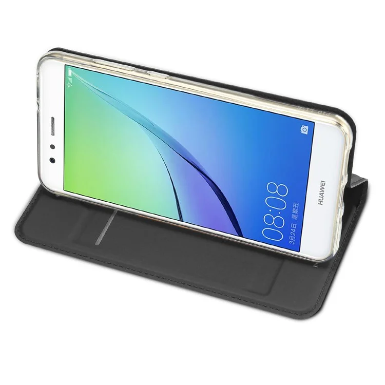 DUX DUCIS Skin Pro Series Leather Card Holder Case for Huawei P10 Lite - Grey