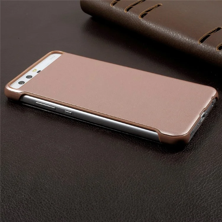 Side View Window Auto Wake / Sleep PU Leather + PC Back Folio Cover for Huawei P10 - Rose Gold