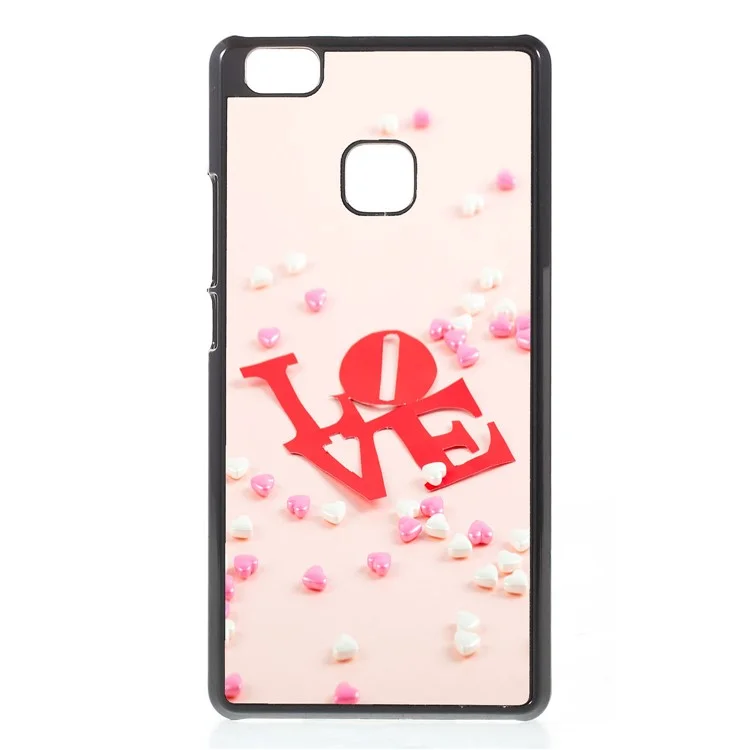 2D Heat Transfer Printing Aluminum Sheet Skin Plastic Cover Shell Case for Huawei P9 Lite/G9 Lite - LOVE