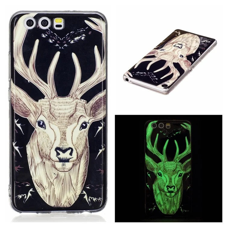 Noctilucent IMD Soft TPU Mobile Phone Case for Huawei P10 - Elk