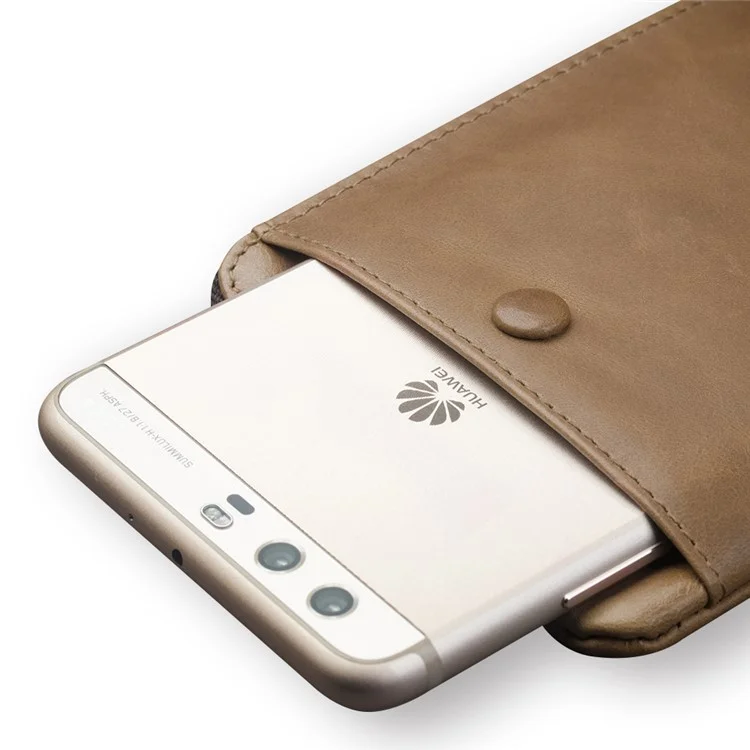 QIALINO Genuine Leather wallet Protective Phone Cover for Huaiwei P10 Plus - Khaki