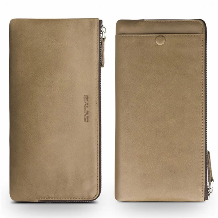 QIALINO Genuine Leather wallet Protective Phone Cover for Huaiwei P10 Plus - Khaki