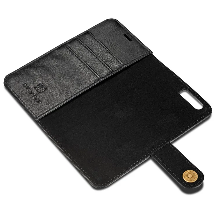 DG.MING for Huawei P10 Plus Detachable 2-in-1 Split Leather Wallet Case Cover - Black