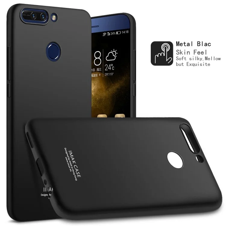 IMAK TPU Case with Anti-explosion Screen Film for Huawei Honor 8 Pro / Honor V9 - Metal Black