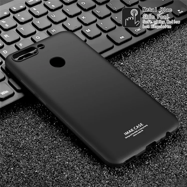 IMAK TPU Case with Anti-explosion Screen Film for Huawei Honor 8 Pro / Honor V9 - Metal Black