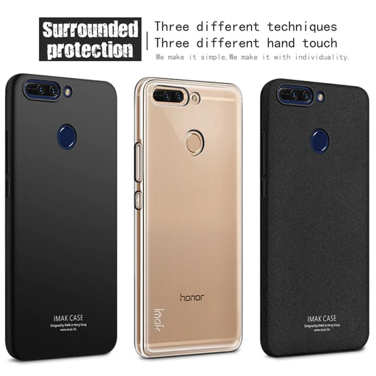 IMAK TPU Case with Anti-explosion Screen Film for Huawei Honor 8 Pro / Honor V9 - Metal Black