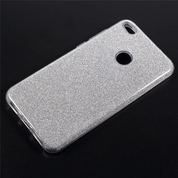 Glittery TPU + PC Hybrid Back Case for Huawei P8 Lite (2017) / Honor 8 Lite - Silver