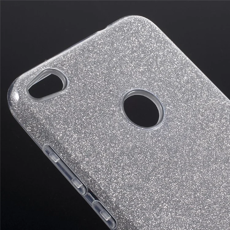 Glittery TPU + PC Hybrid Back Case for Huawei P8 Lite (2017) / Honor 8 Lite - Silver