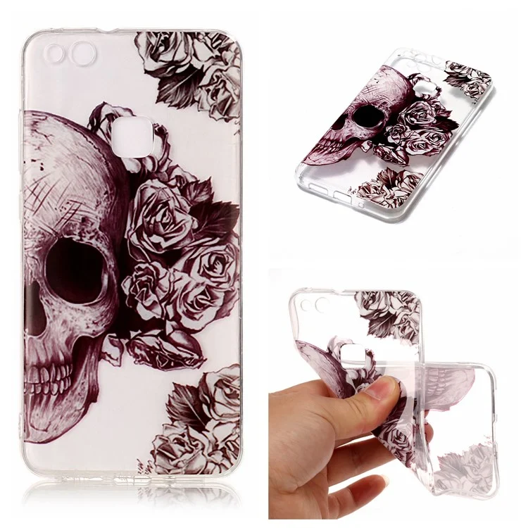 Pattern Printing IMD TPU Shell Case for Huawei P10 Lite - Cool Skull