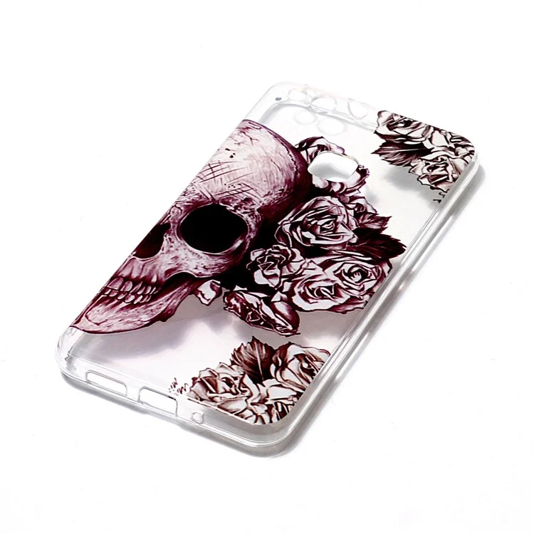 Pattern Printing IMD TPU Shell Case for Huawei P10 Lite - Cool Skull