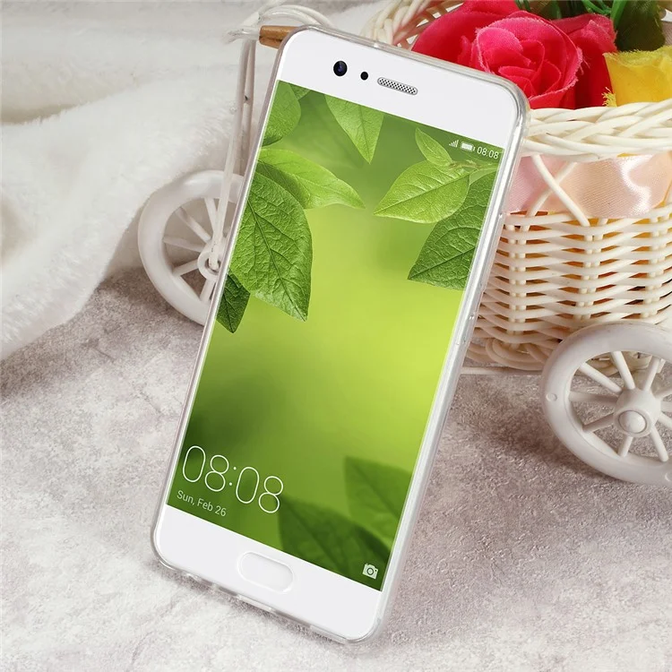 Softlyfit Embossed TPU Mobile Phone Case for Huawei P10 - Peach Flowers