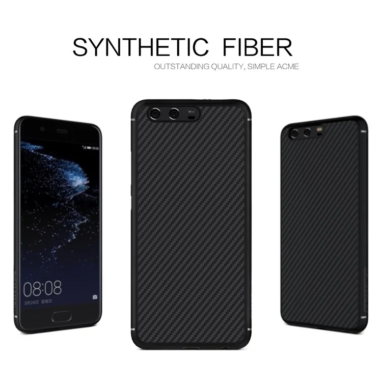 NILLKIN Synthetic Fiber Hard Phone Case for Huawei P10 Plus - Black