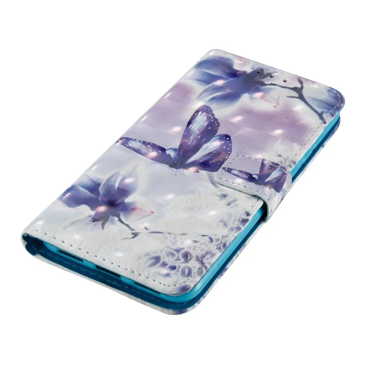 Pattern Printing Light Spot Decor Leather Wallet Case for Huawei P8 Lite (2017) / Honor 8 Lite - Flowers and Butterflies