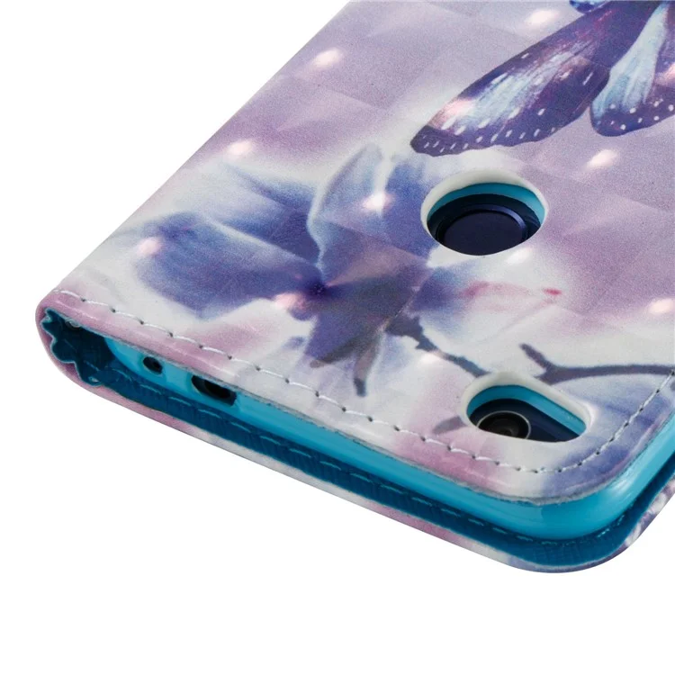 Pattern Printing Light Spot Decor Leather Wallet Case for Huawei P8 Lite (2017) / Honor 8 Lite - Flowers and Butterflies