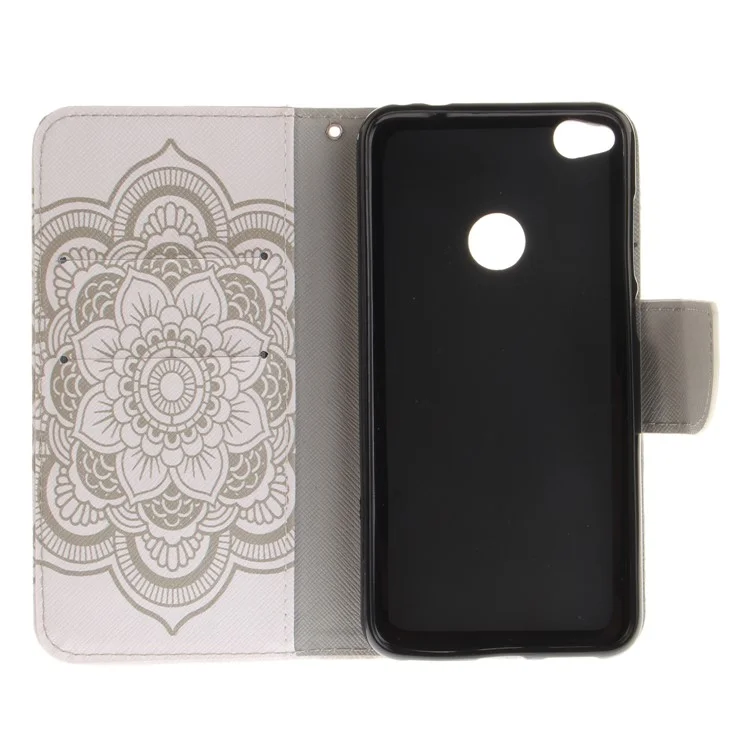 Pattern Printing Leather Wallet Case Cover for Huawei P8 Lite (2017) / Honor 8 Lite - Mandala Flowers