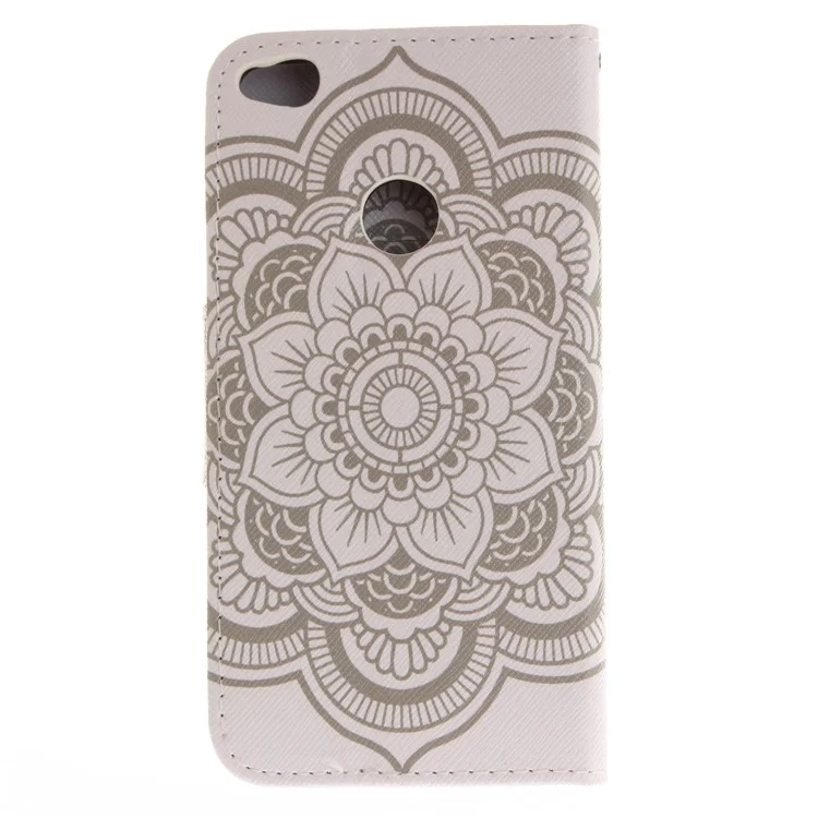 Pattern Printing Leather Wallet Case Cover for Huawei P8 Lite (2017) / Honor 8 Lite - Mandala Flowers