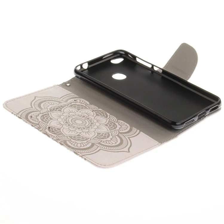 Pattern Printing Leather Wallet Case Cover for Huawei P8 Lite (2017) / Honor 8 Lite - Mandala Flowers