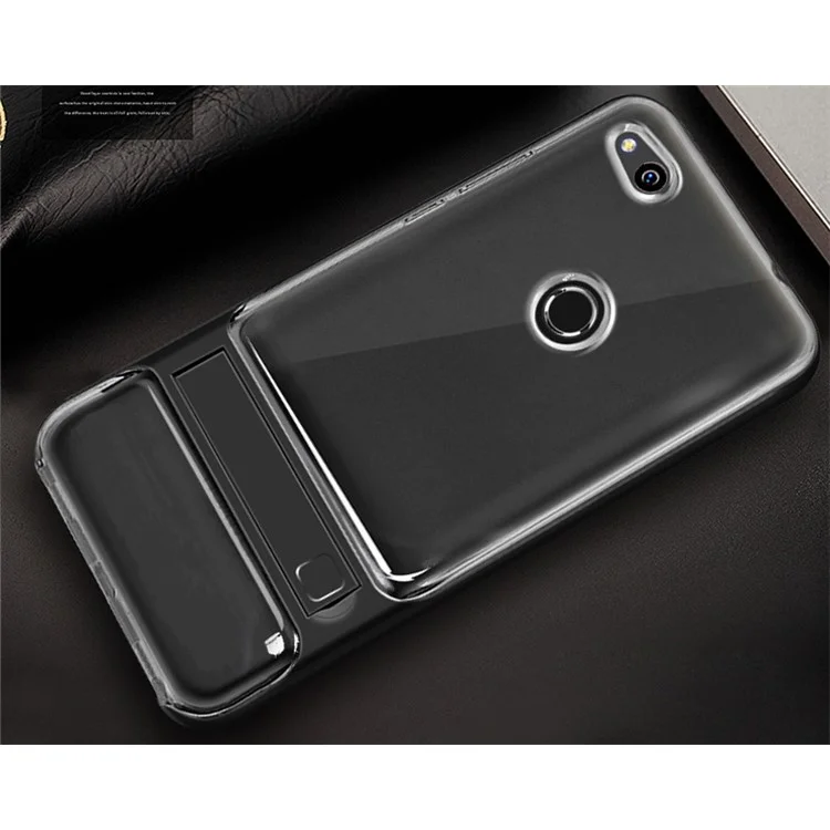 For Huawei P8 Lite (2017) / Honor 8 Lite ELEGANCE TPU + PC Kickstand Phone Cover - Black