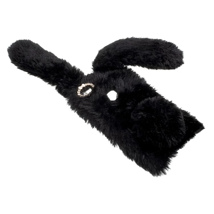 Bunny Design Rhinestone Warm Fur TPU Case for Huawei P10 Lite - Black