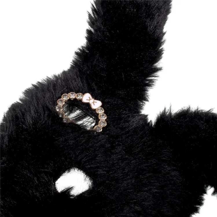 Bunny Design Rhinestone Warm Fur TPU Case for Huawei P10 Lite - Black