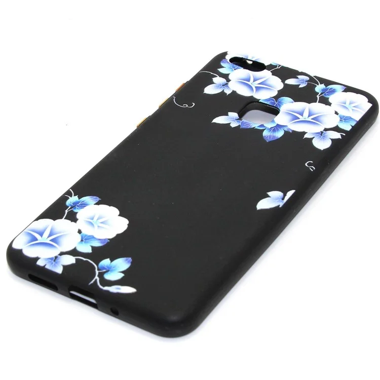 Embossed Pattern Printing Rubberized TPU Mobile Phone Shell with Strap for Huawei P10 Lite - Morning Glory