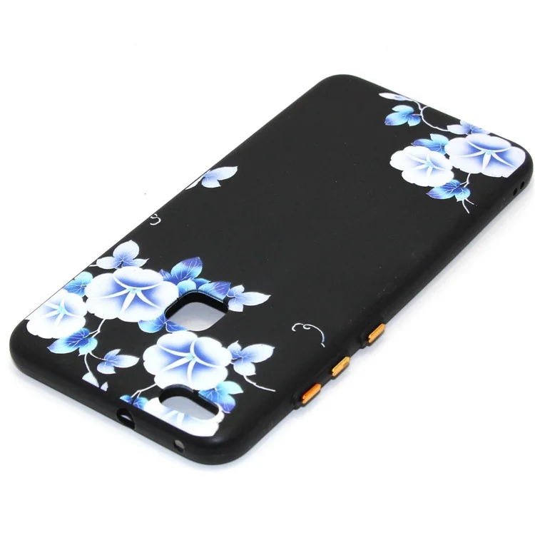 Embossed Pattern Printing Rubberized TPU Mobile Phone Shell with Strap for Huawei P10 Lite - Morning Glory