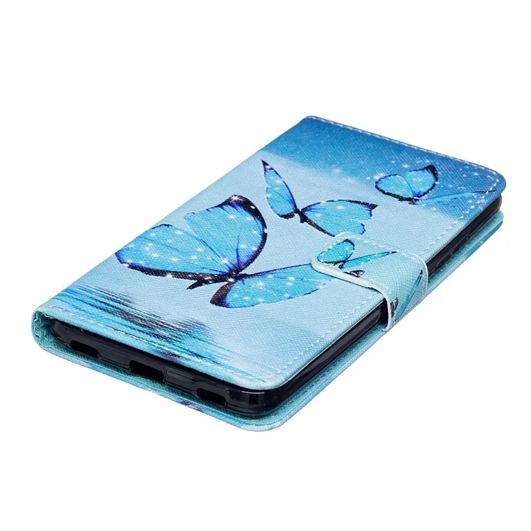 Pattern Printing Protective Leather Wallet Case for Huawei Honor 5c/GT3/Honor 7 Lite - Blue Butterfly